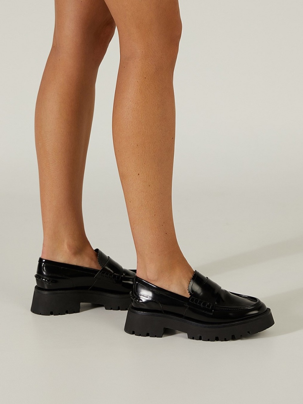 Tony Bianco Brooklyn Platform Loafers in Black High Shine